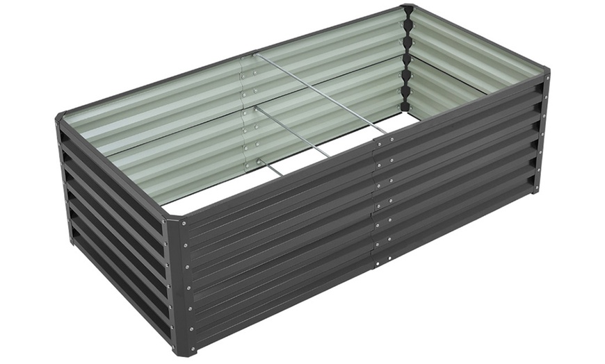 Image 2: Elevated Open Bottom Sectioned Metal Garden Bed