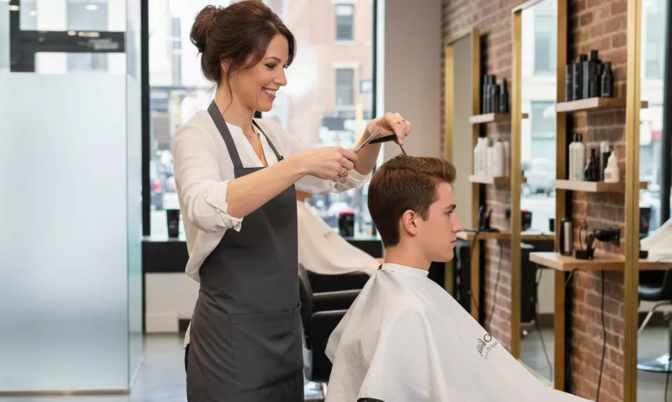 Children or Men's Haircut, Shampoo and Styling with Optional Eyebrow Waxing- Lineup or Perm (Up to 55% Off)