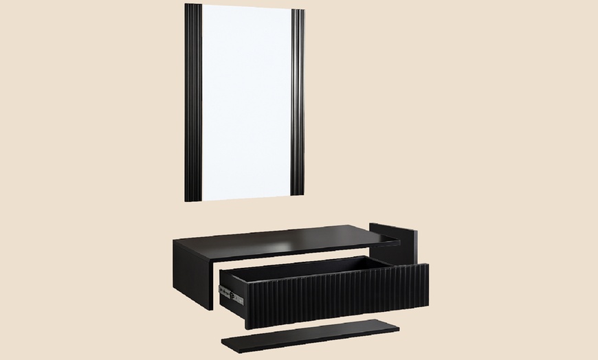 Image 13: Tocador acanalado con cajón y espejo 