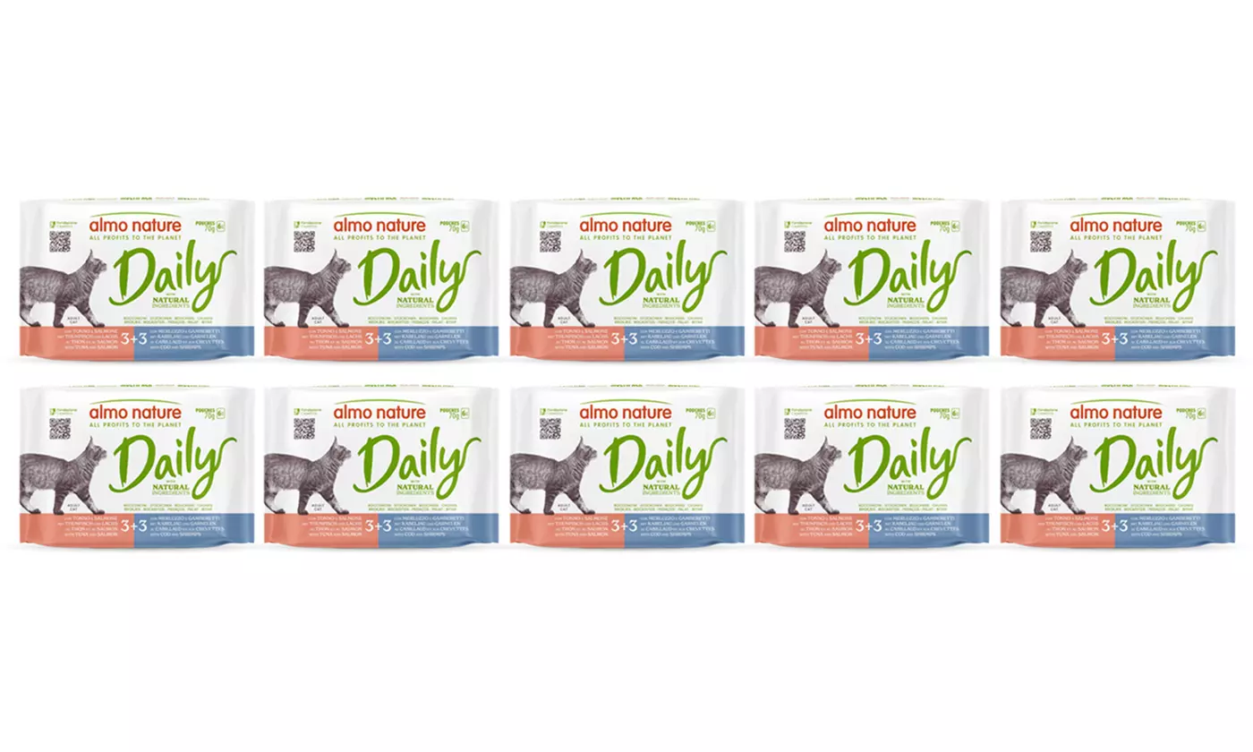 Fino a 200 bustine di cibo umido o snack per gatti Almo Nature