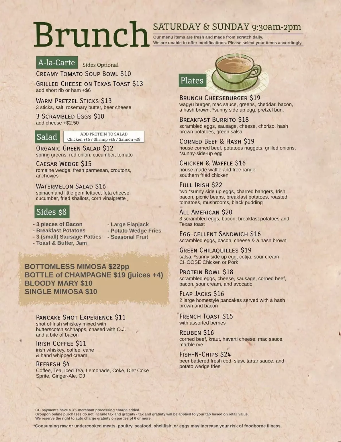 All-You-Can-Eat Pancake Brunch with Bottomless Mimosas for 1, 2, or 4