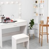Image 3: White Dressing Table Makeup Desk With Stool and LED Lights