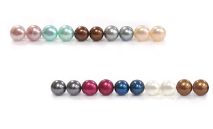 Multicolor Pearl Stud Earrings (10-Pairs)