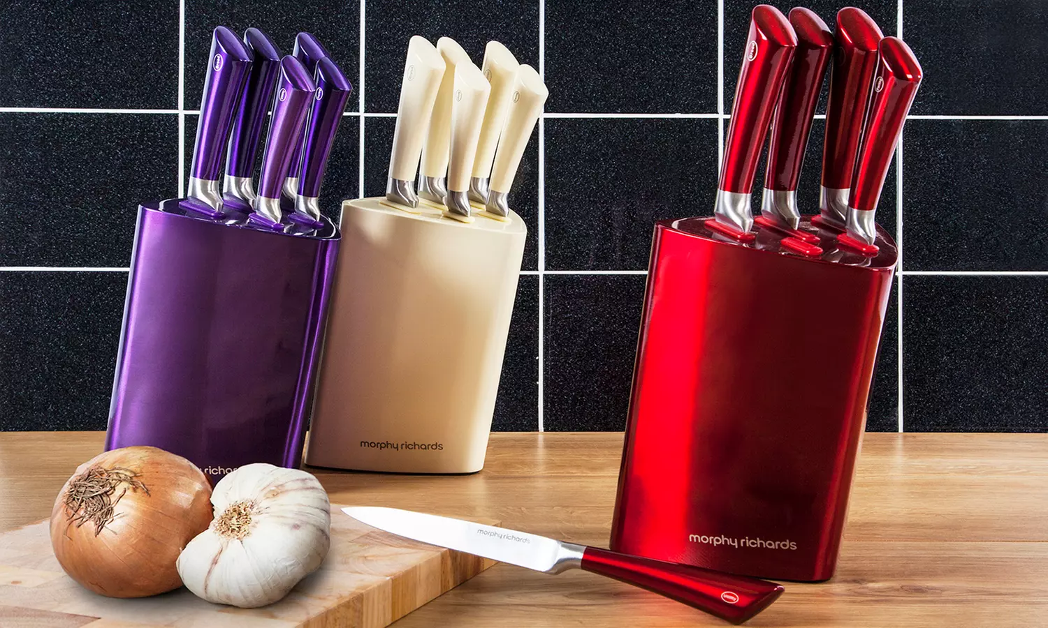 Morphy Richards Five-Piece Knife Block Set in Choice of Colour for £19.99 (75% Off) - Primary Image