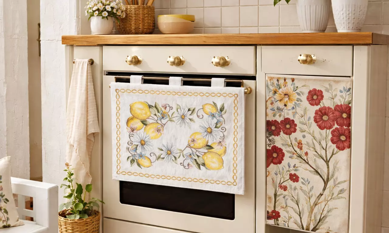 Copriforno cucina universale in ciniglia