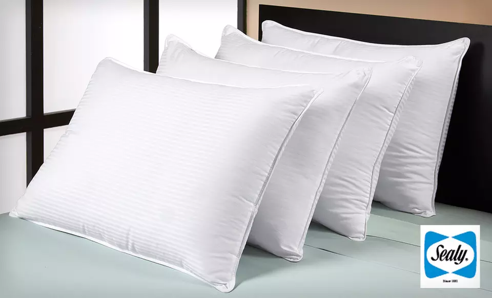 $35 for a Sealy Four-Pack of 300-Thread-Count Dobby-Stripe Cotton Pillows ($99.99 List Price). Free Shipping. - Primary Image