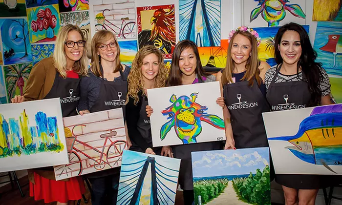 BYOB Painting Class from Wine & Design Cleveland West (Up to 46% Off). Two Options Available.  - Primary Image