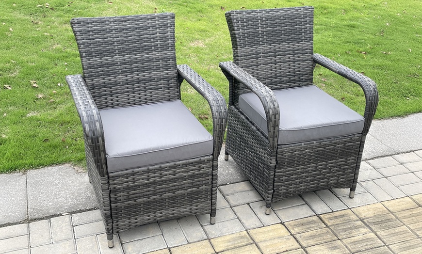 Image 2: Fimous Polyrattan-Gartenmöbel-Set mit rundem Tisch