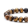 Image 7: Handmade 8MM Natural Stone Prayer Beads Tiger Eye Bracelet for Men Women