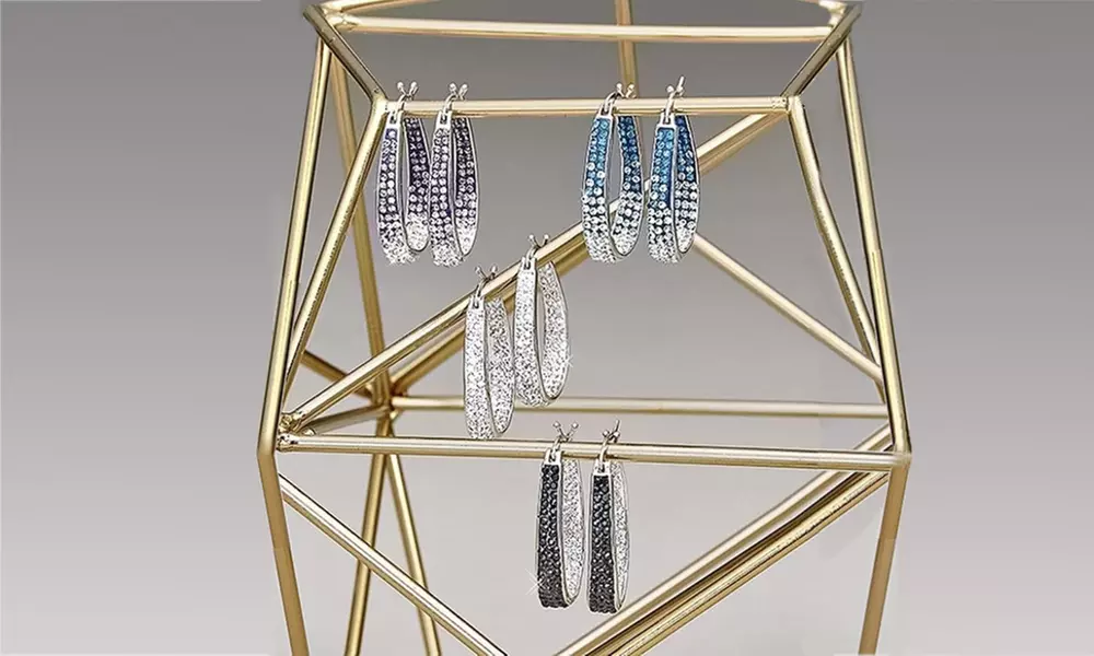 Inside Out Hoops With Free 2.00 CTTW Studs With Crystals From Swarovski 