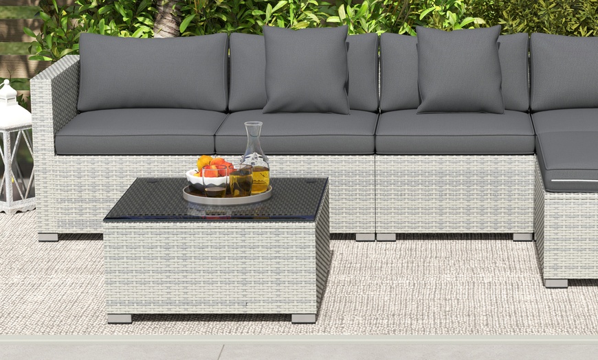 Image 4: Outsunny Rattan-Effect Sofa Set, with a Coffee Table