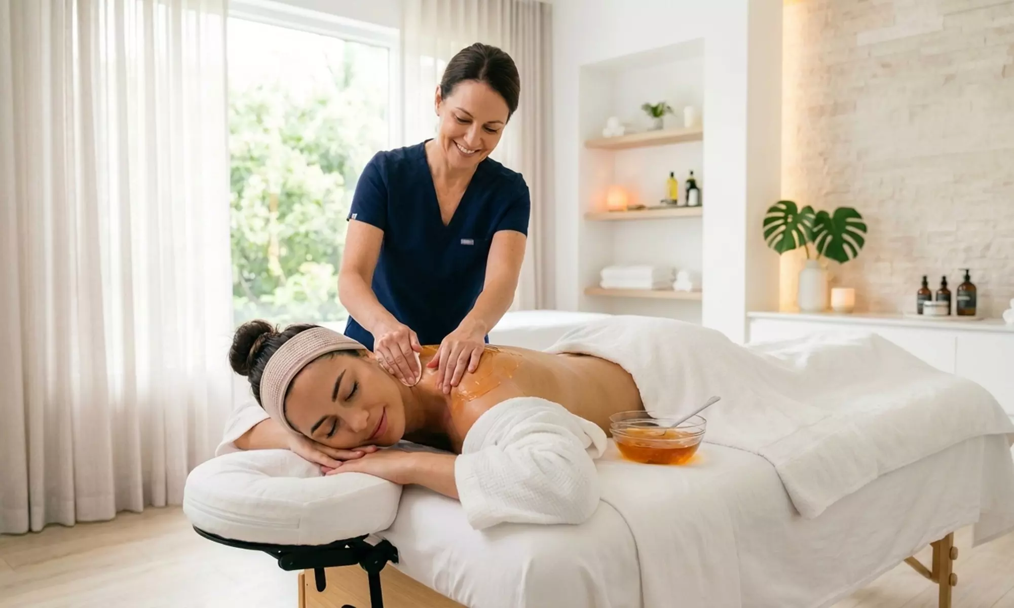 Relieve tension in your neck,shoulders and back with warm gel massage