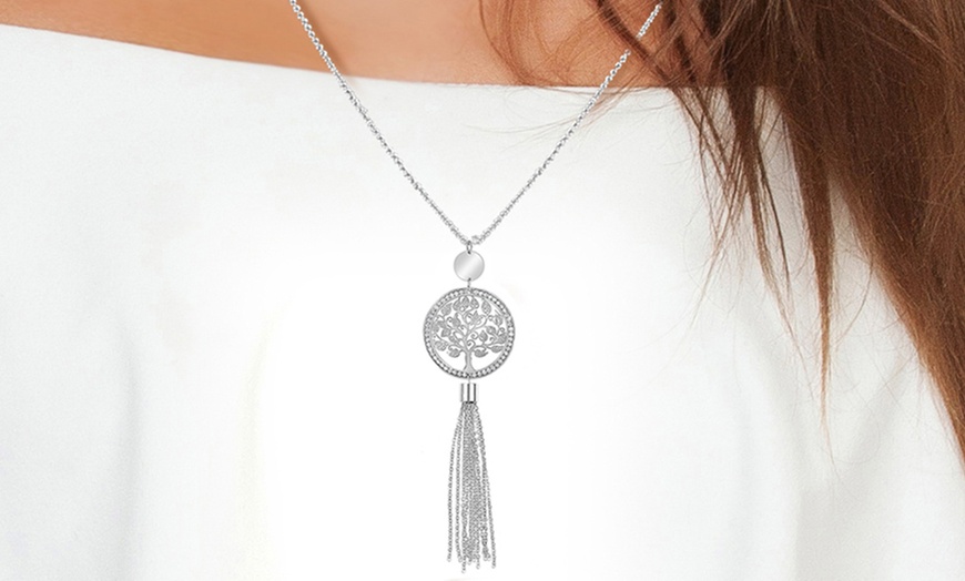 Image 1: Collar de acero inoxidable con bolsa de regalo, de SC Crystal