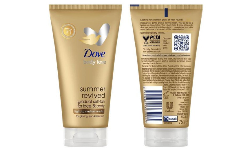 Image 3: One or Two Dove Derma Spa Face & Body Lotion Summer Revived Self Tan