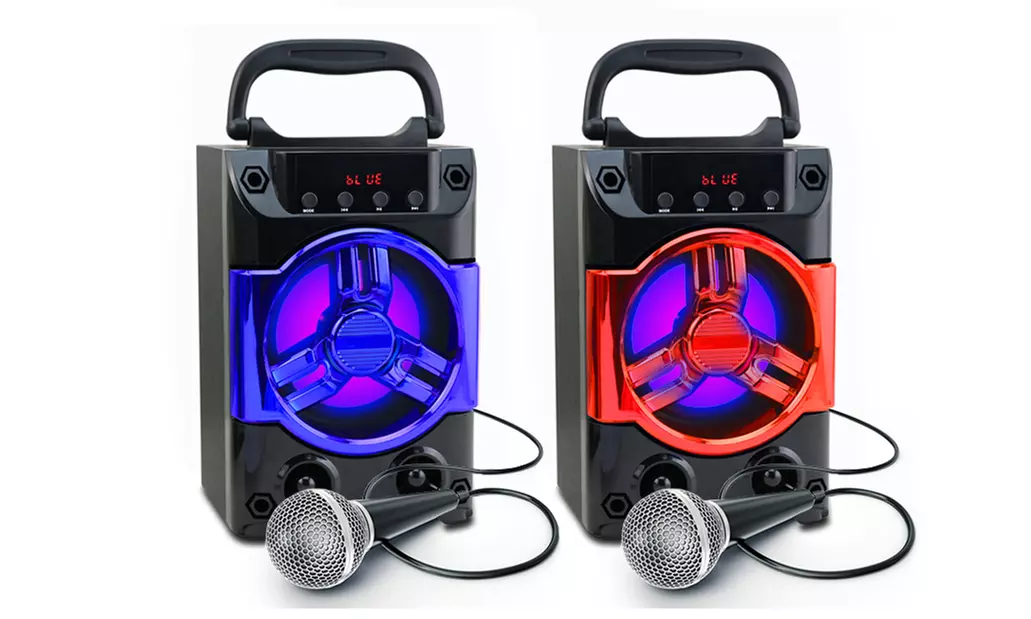 Bluetooth Speaker with Microphone and Disco Lights - Primary Image