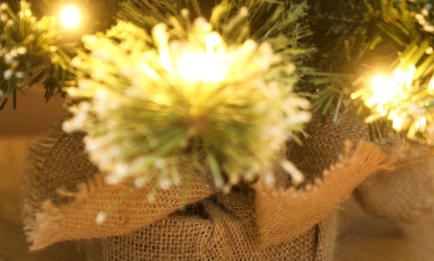 Image 18: Prelit Small Christmas Tree, Snow Flocked Tabletop Xmas Tree