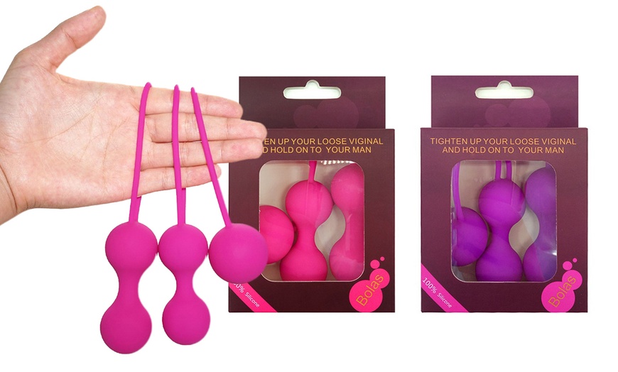 Image 2: 3Pcs/set Silicone Kegal Exercise Balls Tightening Vaginal Muscle Control
