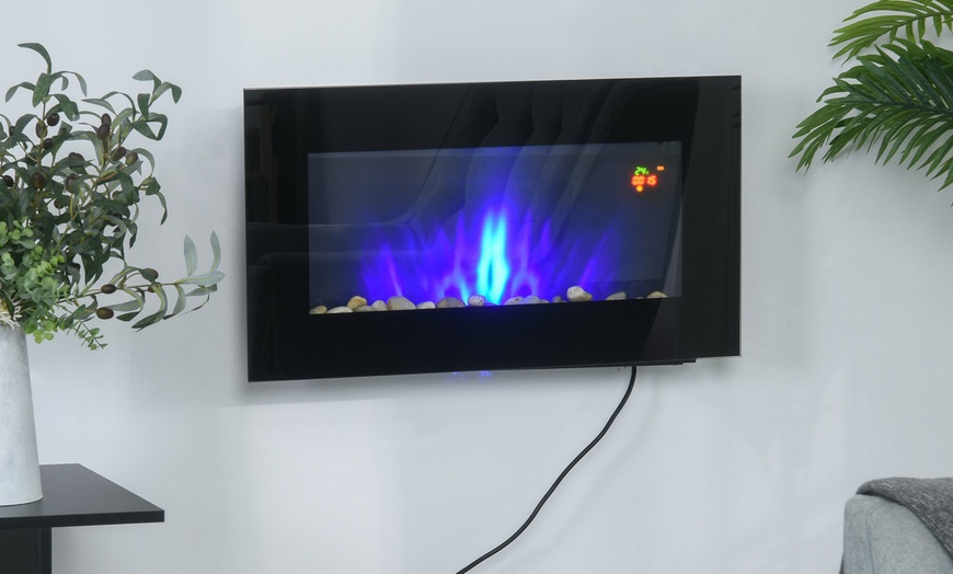 Image 73: HomCom Indoor Fireplace Heater