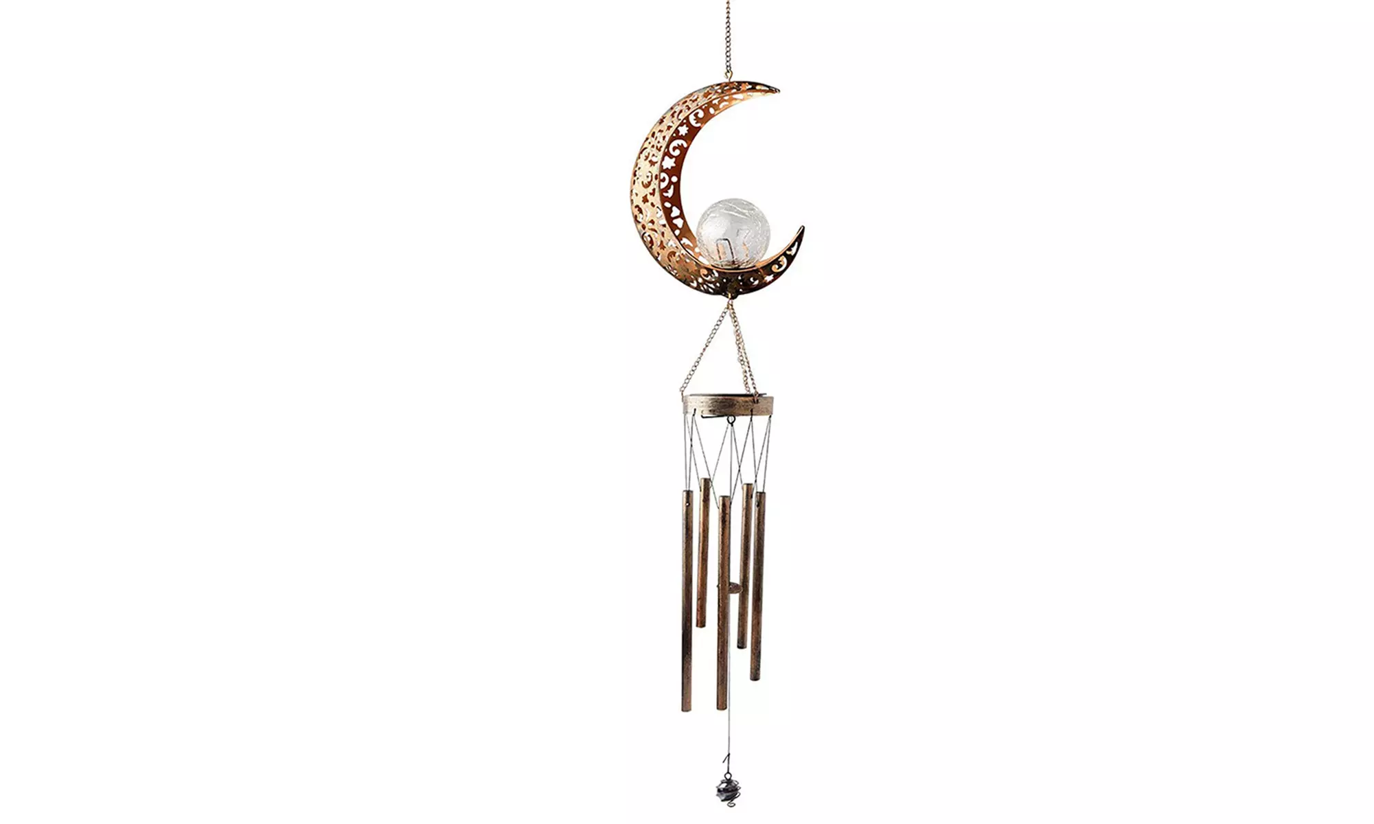 Solar Wind Chimes Outdoor Garden Waterproof Metal LED Hanging Chime Decor