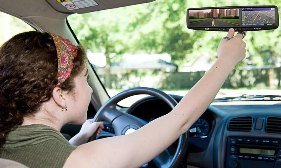 Pyle Smart Rearview Backup Camera and Mirror Monitor System with GPS Navigation - Primary Image