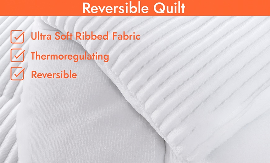 Image 5: Sampur „Coton Club“-Steppdecke aus 100% Mikrofaser mit Cord-Oberfläche