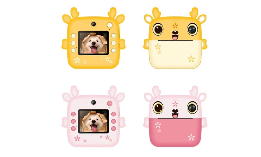 Image 1: Cámara de fotos infantil con doble lente e impresión instantánea