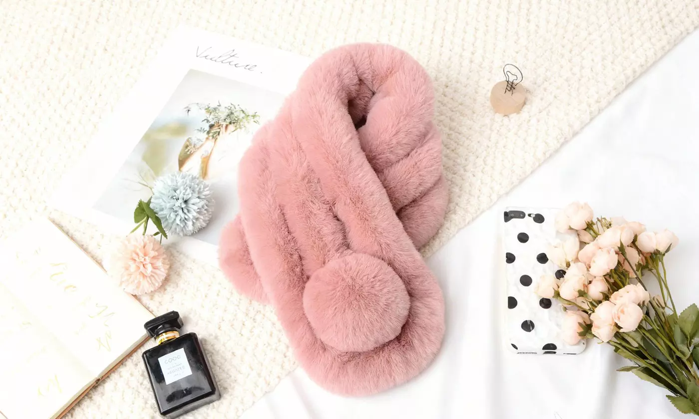 Women Fur Collar Scarf Warm Winter Scarves Neck Warmer