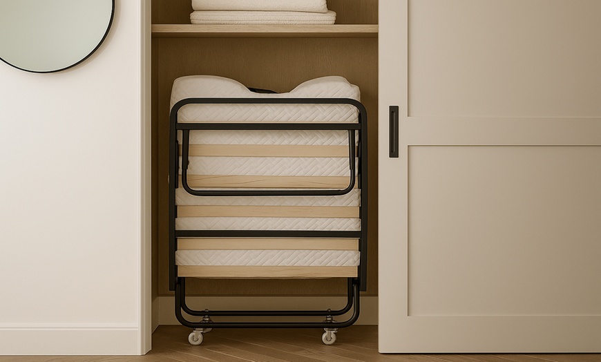 Image 2: Lit pliant 90x200 avec matelas mémoire de forme pliable Sampur