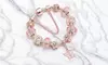 Pink Crystal Butterfly Charm Bracelet Made with Crystals From Swarovski