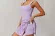 Women Tennis Dress with Built in Shorts and Bra Pleated Seamless Athletic Dress - Second Medium