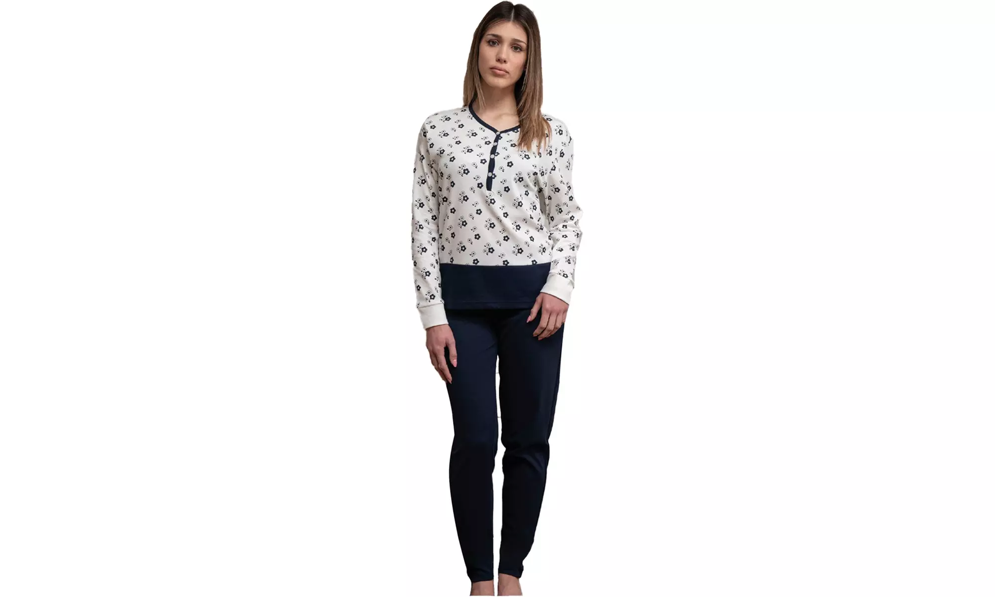 Pigiama donna invernale in cotone di Nottingham, Coconuda o De Fonseca