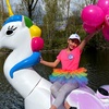Image 1: Magical Unicorn Pedal Boat Rides for Child, Adult, or Family Ticket