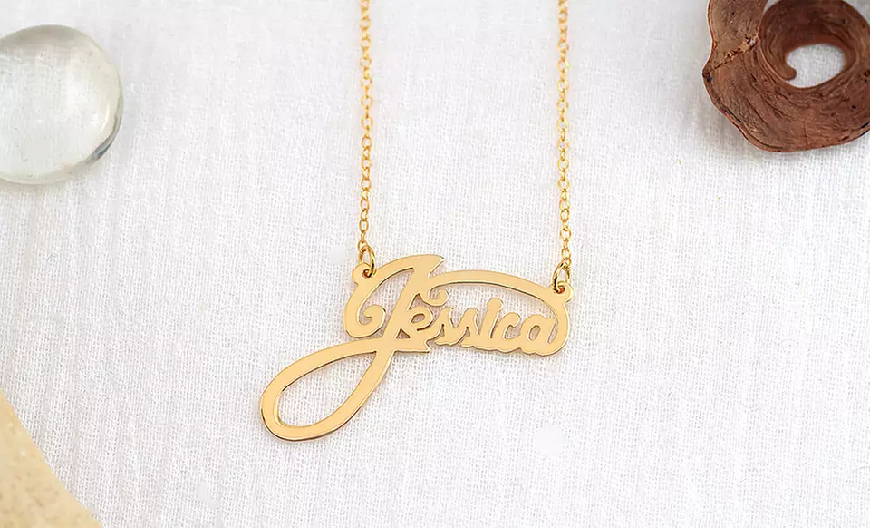 Personalized Nameplate Necklace from Monogram Hub - Primary Image
