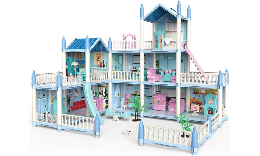 Image 11: 3D DIY Dollhouse Playset with Furniture and Figures for Kids