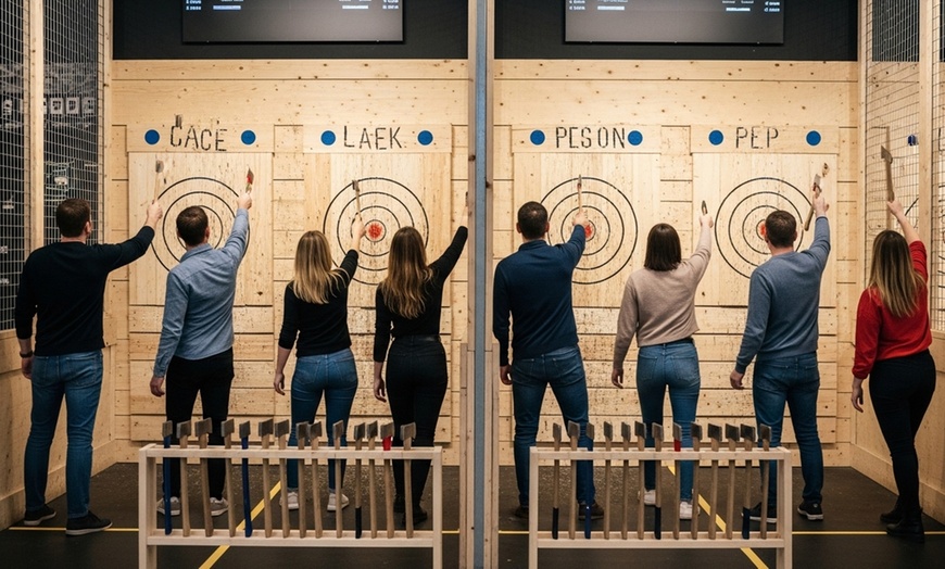 Image 3: Experience Thrilling Axe Throwing with Your Crew