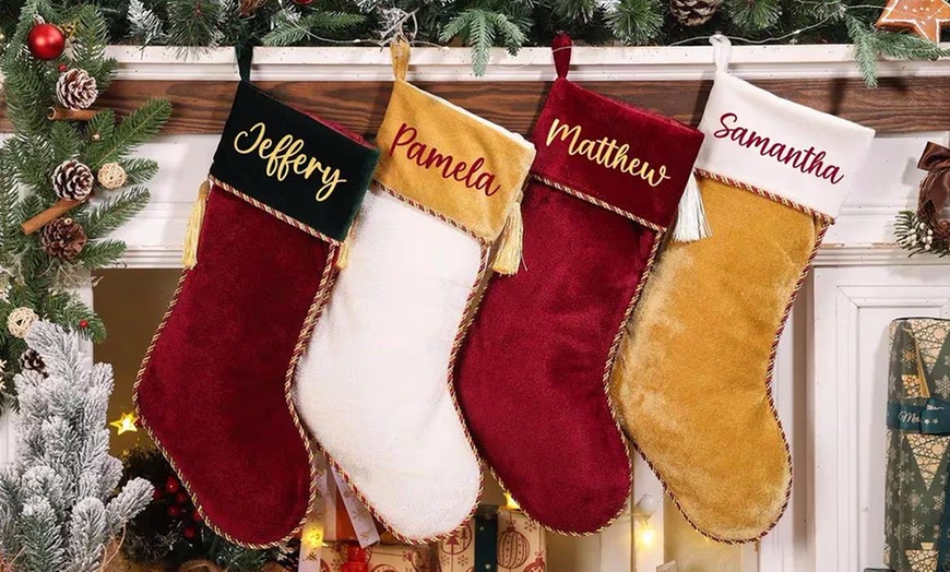 Image 8: Personalized Embroidered Christmas Stockings for Festive Fun!
