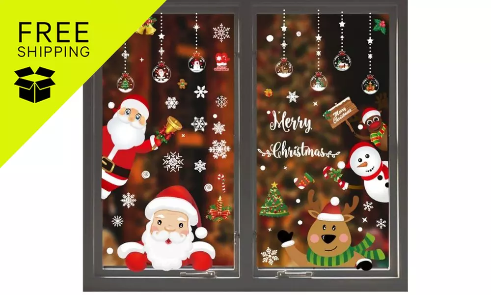 Four or Eight Pieces Christmas Window Stickers - Style 1 or 2  with Free Shipping (Up To 71% Off) - Primary Image