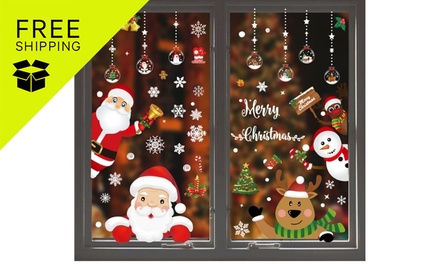 FREE SHIPPING: Christmas Window Stickers Set x1 - Style1 (8 Piece) - Ever Mercantile Limited