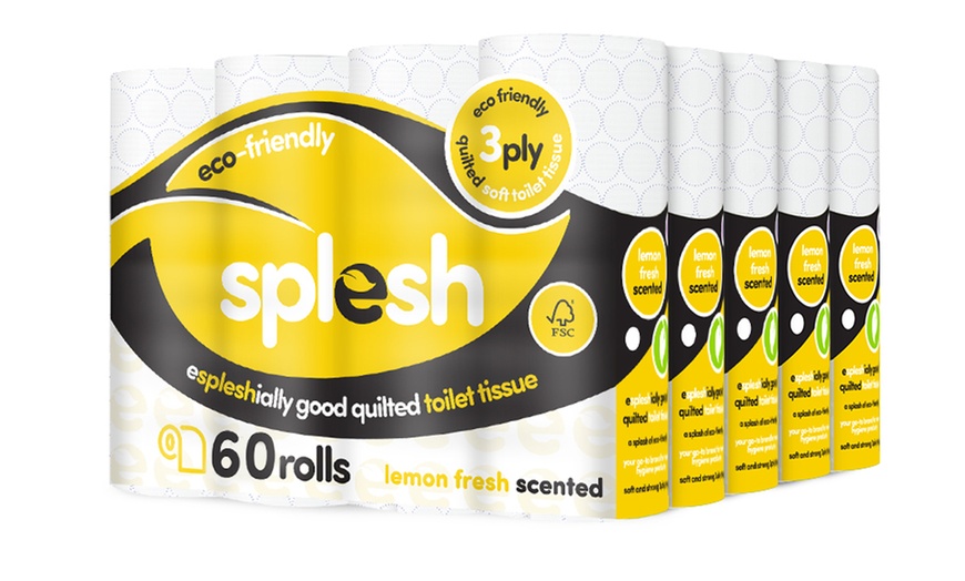 Image 3: Up to 72 Rolls of Splesh Eco-Friendly Lemon Three-Ply Toilet Paper