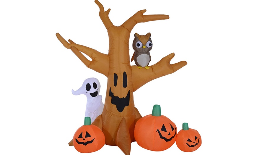 Image 9: HomCom Halloween Inflatable Tree with LED Lights