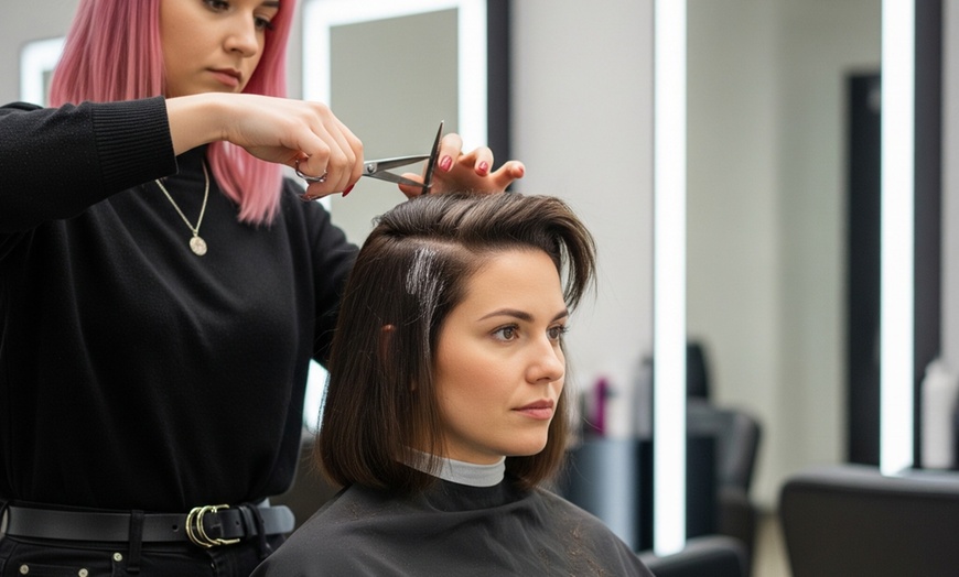 Image 2: Haarschnitt inkl. Föhnen opt. mit Ansatzfarbe für 1 Person