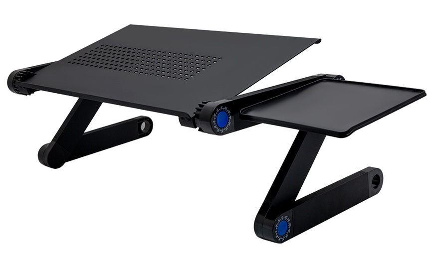 Image 1: Adjustable Folding Laptop Stand