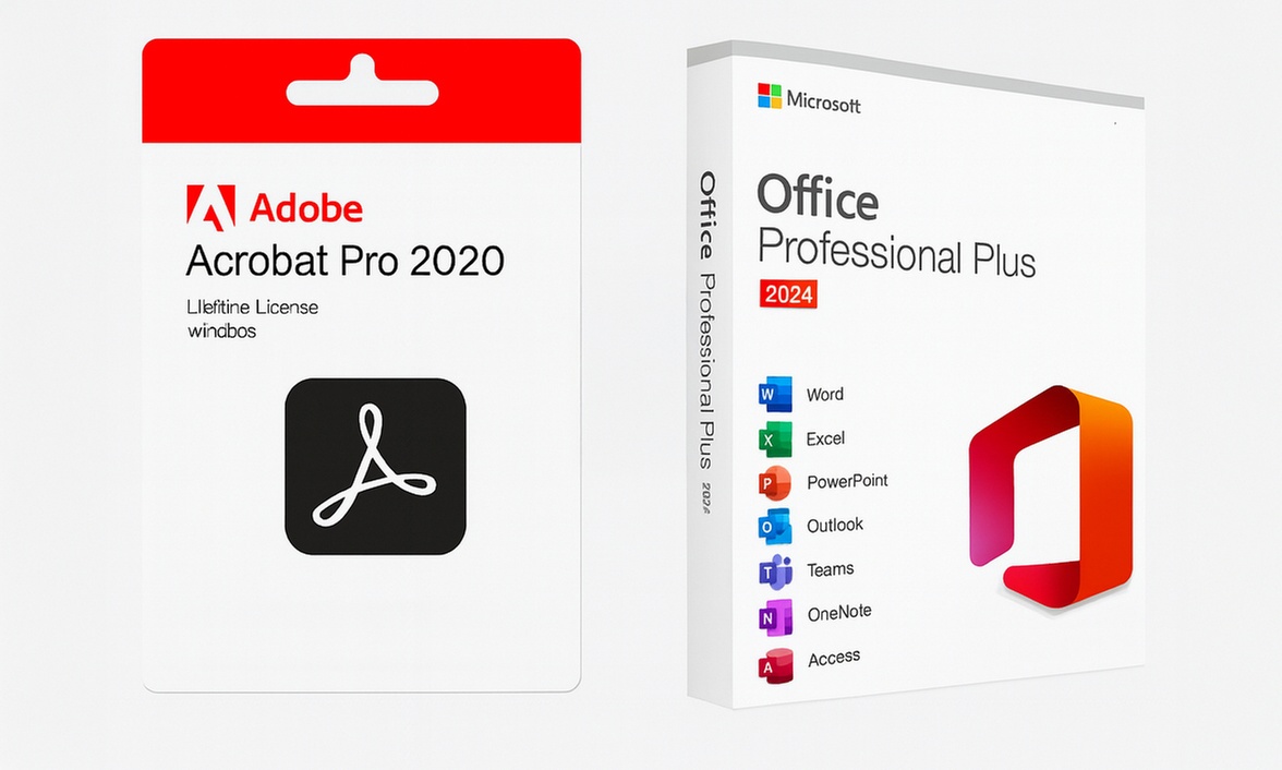 Levenslange licentie op Office 24 Pro Plus + Adobe Acrobat Pro 2020