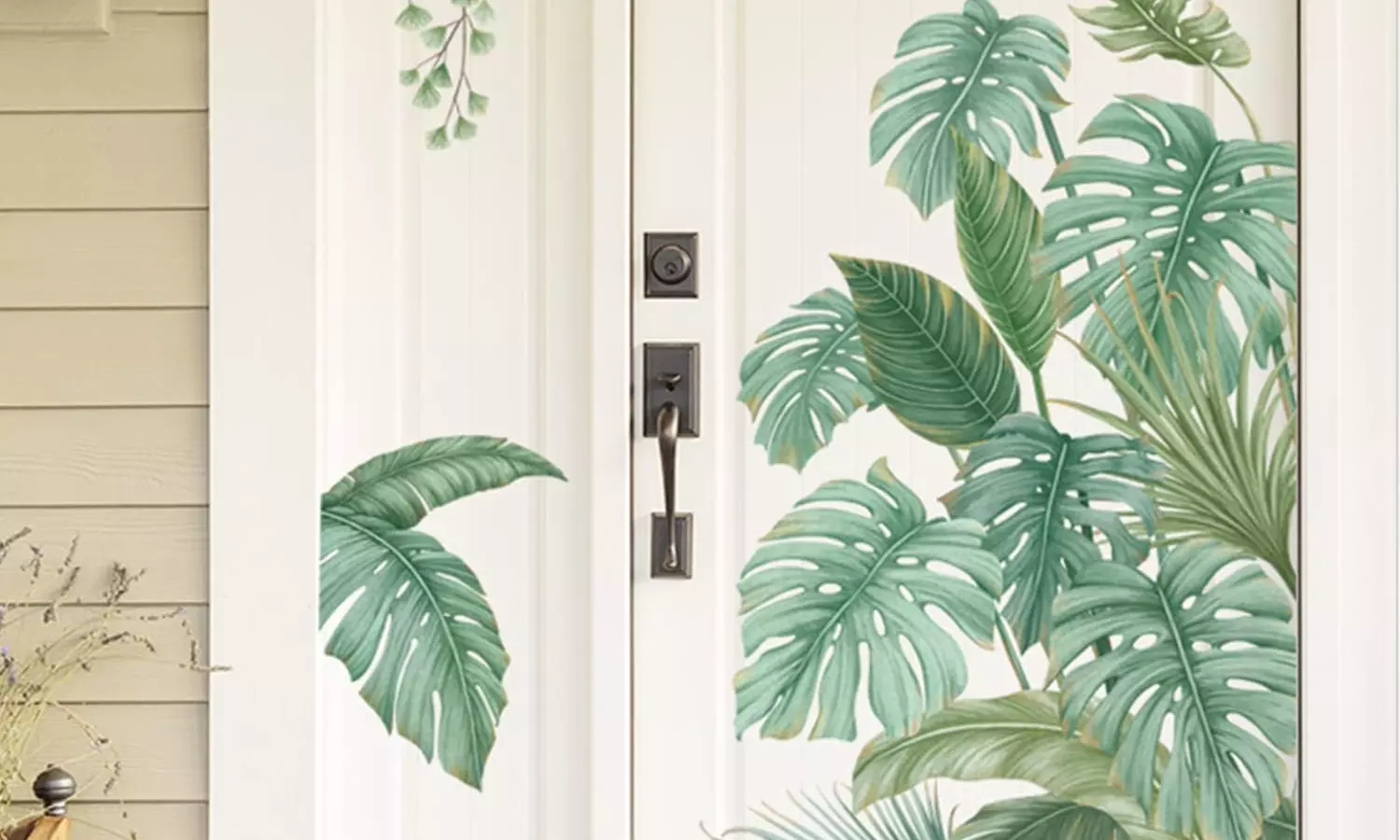 1x oder 2x Wandaufkleber-Set mit tropischen Pflanzen