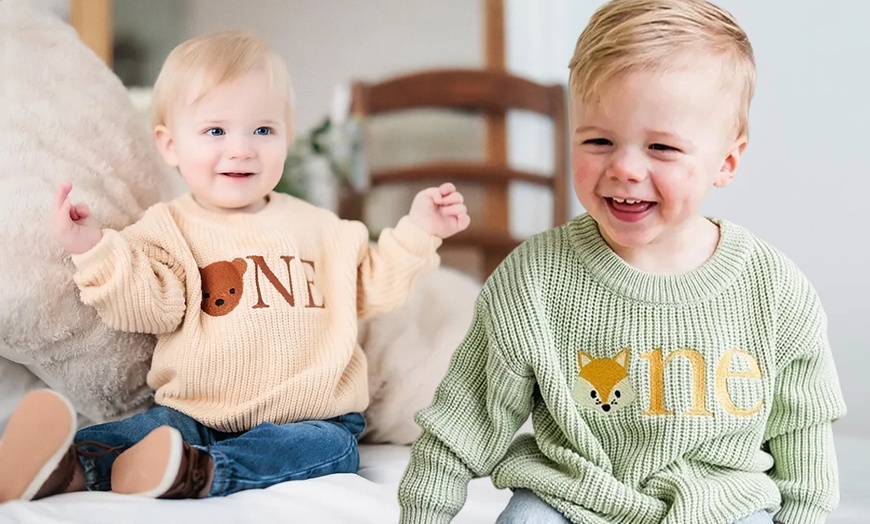 Image 6: One or Two Personalized Embroidery Baby Sweaters