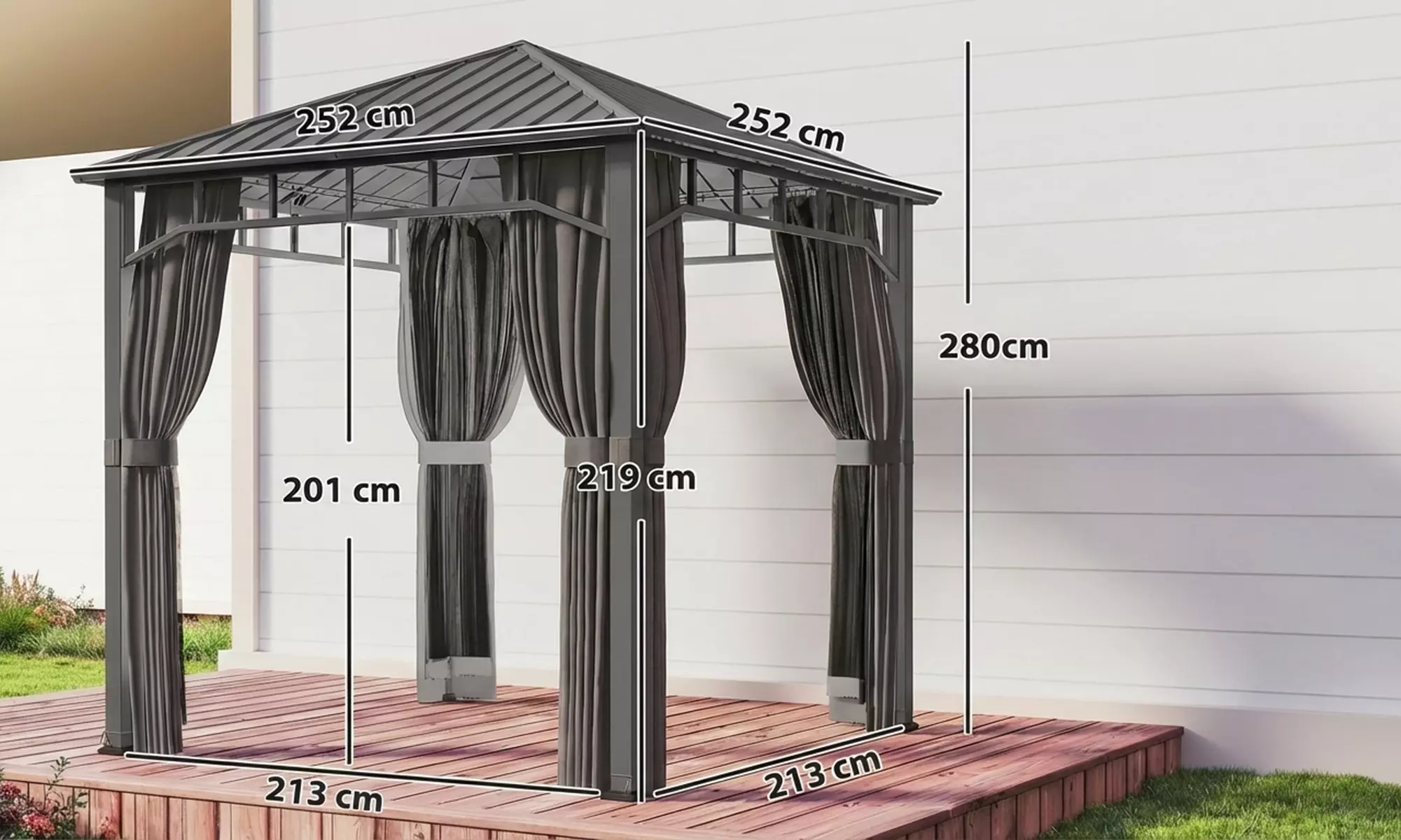 Outsunny 2.5 x 2.5 m Hardtop Gazebo