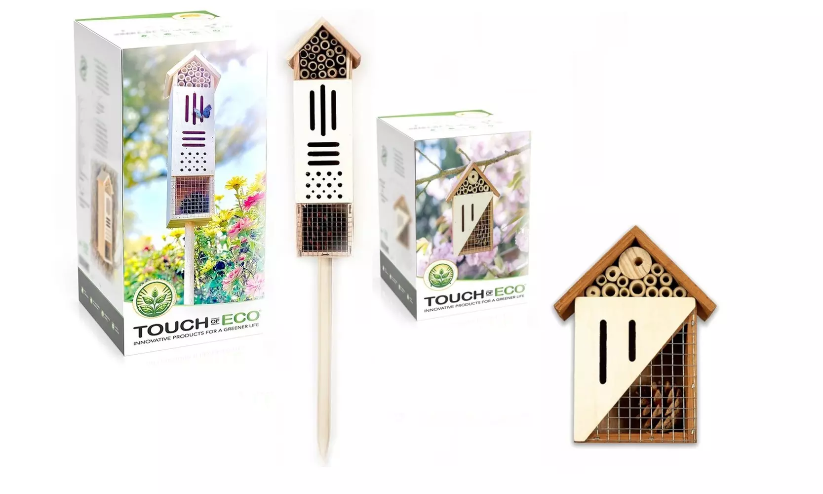 Hand Crafted Multicompartment Wooden Pollinating Houses for Bees & Butterflies