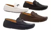 Franco Vanucci Men's Perforated Faux Leather Driver Loafers – Slip-On Dress Shoes for Casual or Work