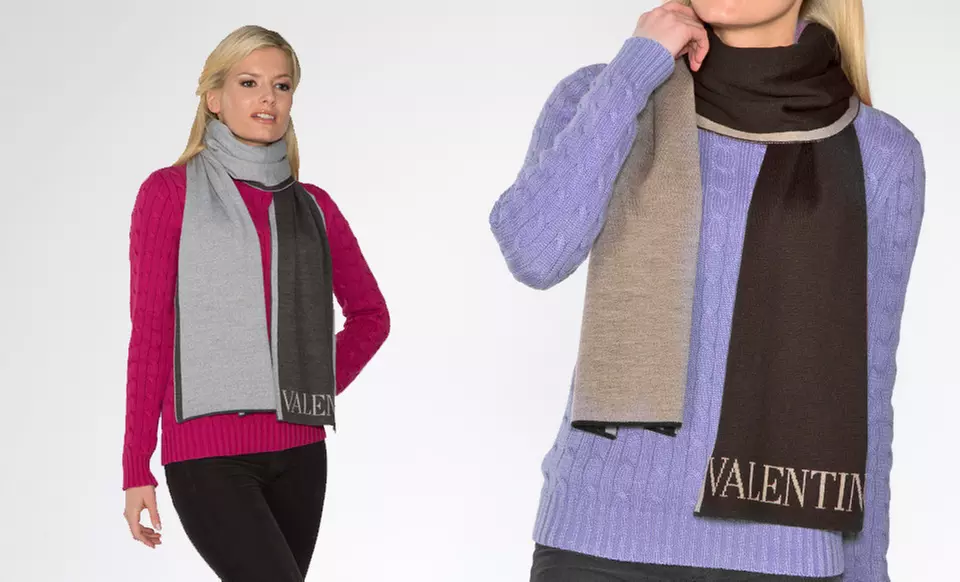 $59 for a Signature Valentino Intarsia Double-Knit Scarf ($225 List Price). Four Colors Available. Free Shipping. - Primary Image