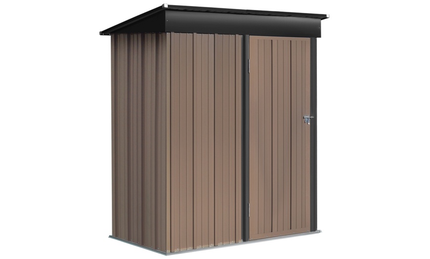 Image 4: Living And Home 5.2x2.9ft Brown Rustic Tool Shed Weather-Resistant
